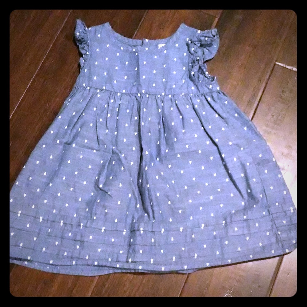 Blue jean dress w/heart accents